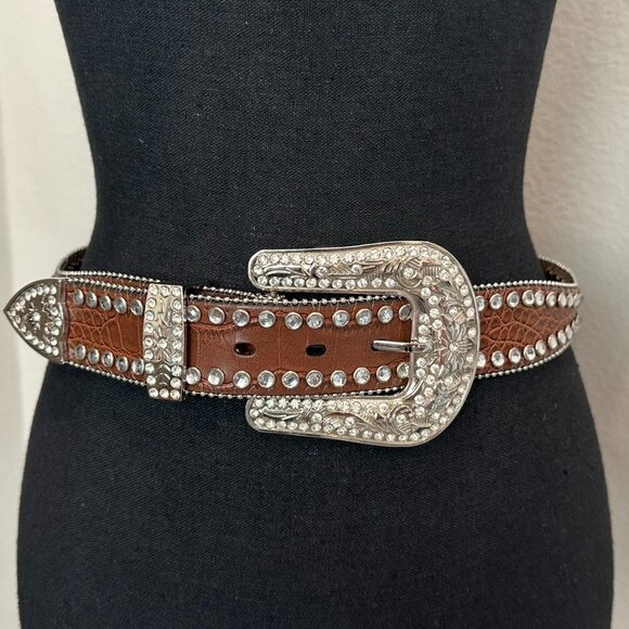 Blazin Roxx Accessories - Blazin Roxx Rhinestone Lined Concho Belt size S (28-32)